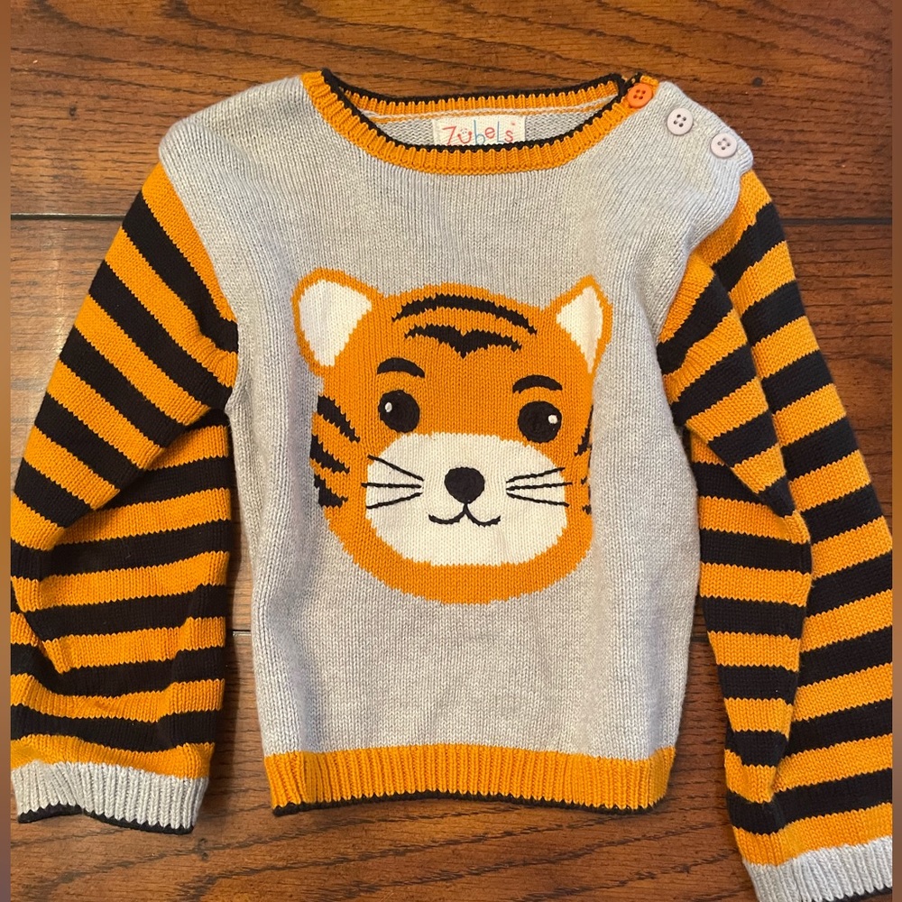 Boys 2-3t Zubels tiger sweater. Like new